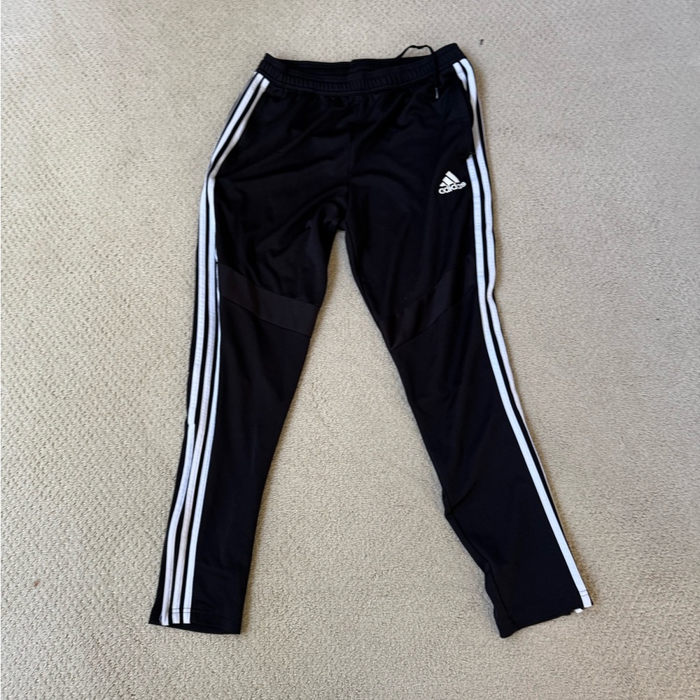 Adidas  Black Joggers with White Stripes